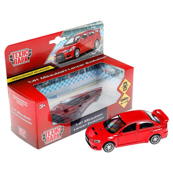 Машина металл MITSUBISHI lancer evolution, 11,4 см, двери, инерц., кор. Технопарк в кор.2*48шт