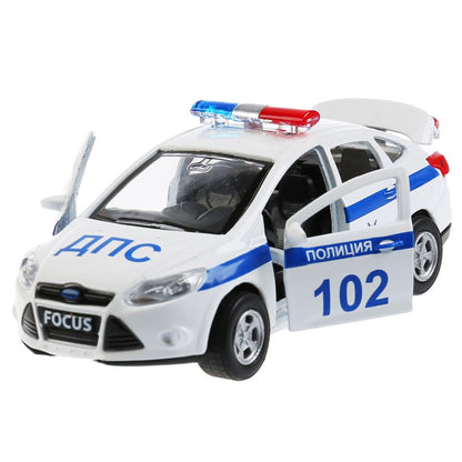 Машина металл FORD Focus полиция 12см, инерц., открыв.двери и багажник в кор. Технопарк в кор.2*24шт