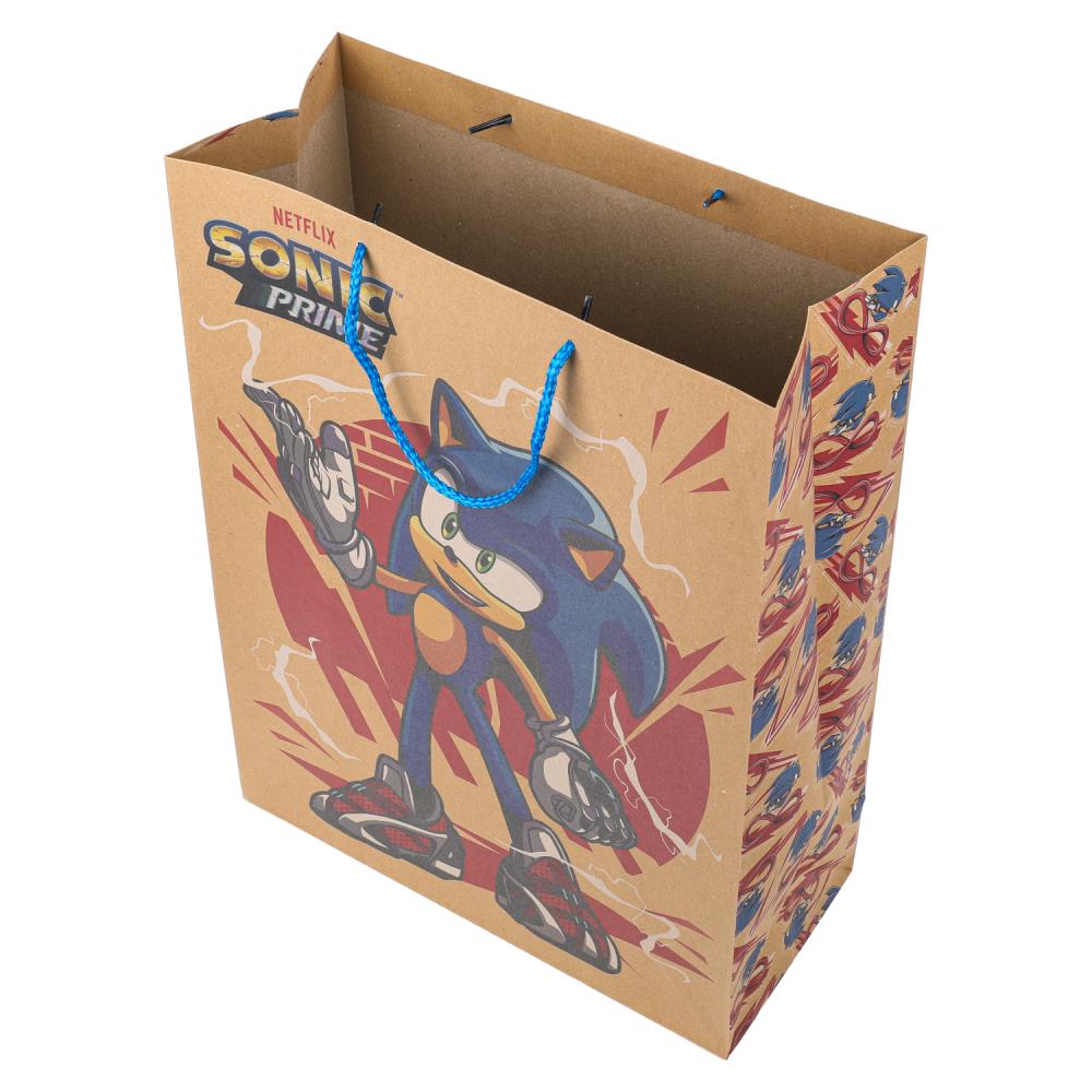 Пакет подарочный крафт Sonic Соник, xl 33,5*45*15 см ЧУДО ПРАЗДНИК в кор.5*12шт