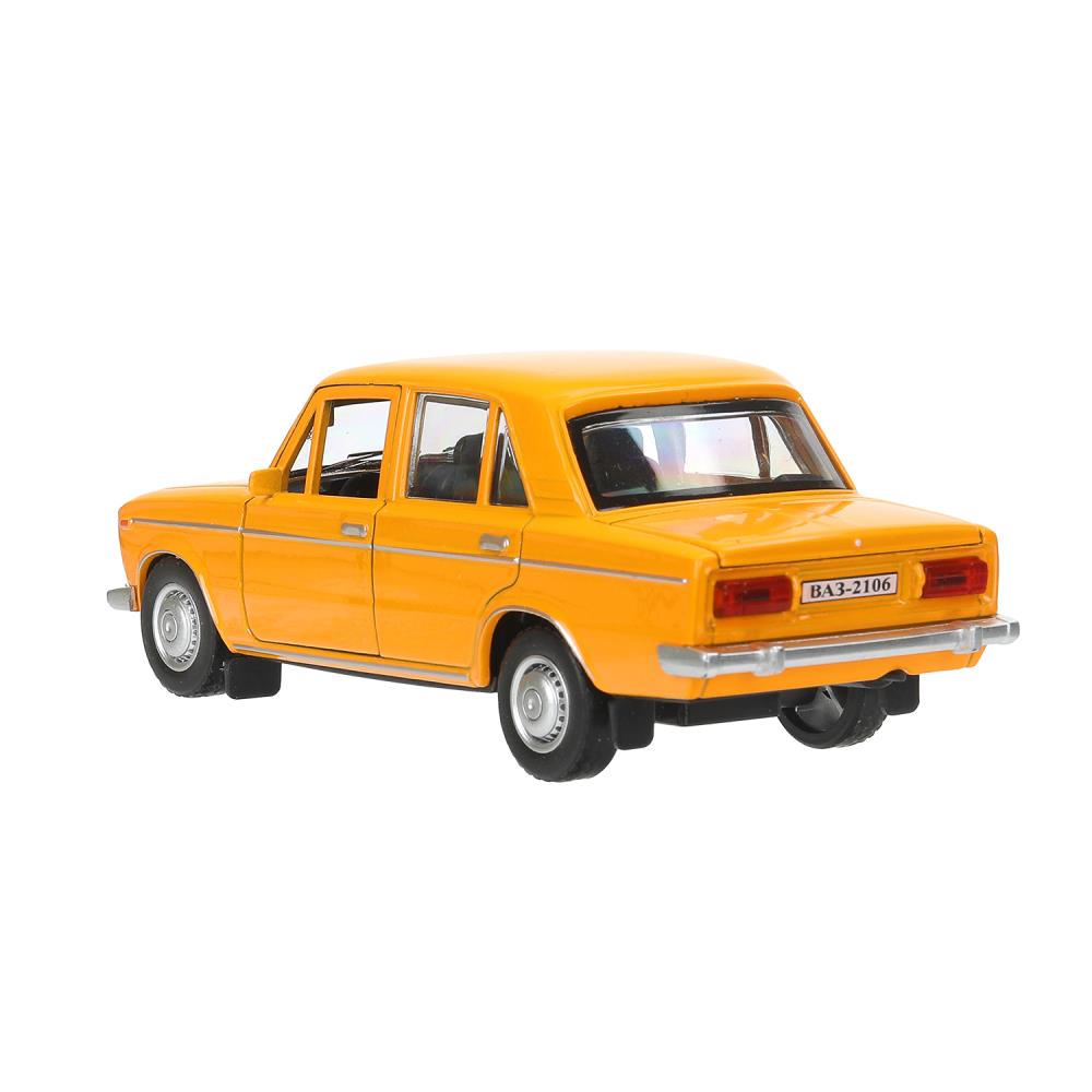 Технопарк. ВАЗ-2106 "Жигули" 13 см, металл, двери, багаж, оранжевый, в кор. арт.2106-132-OR