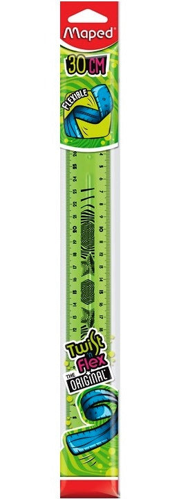 Линейка MAPED (Франция) "Twist'n Flex", 30 см, гибкая, тонированная, ассорти, европодвес, 027900