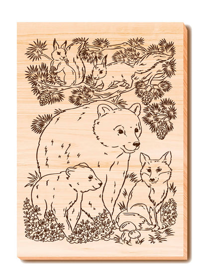 Выжигание. Набор досок для выжигания и росписи "Животный мир" А5, 5 шт