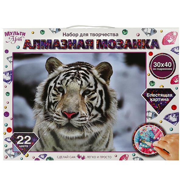 Mosaïque en bois 30*40 cm avec une surface totale pour le tigre blanc du MOSAIC en cor.24