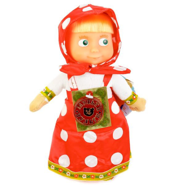 МЯГКАЯ ИГРУШКА "МУЛЬТИ-ПУЛЬТИ" МАША 22СМ(М/Ф МАША И МЕДВЕДЬ), ПЛАСТ. ЛИЦО, РУСС.ЧИП В ПАК.в кор.24шт