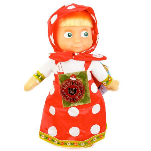 МЯГКАЯ ИГРУШКА "МУЛЬТИ-ПУЛЬТИ" МАША 22СМ(М/Ф МАША И МЕДВЕДЬ), ПЛАСТ. ЛИЦО, РУСС.ЧИП В ПАК.в кор.24шт