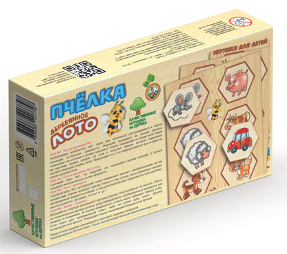 Лото с деревянными фишками "Пчелка"