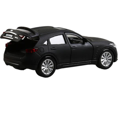 Машина металл "infiniti qx70 матовый" 12см, откр.двери, инерц., черный в кор. Технопарк в кор.2*36шт