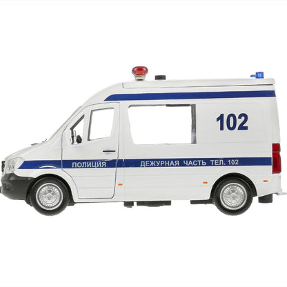 Machine à laver le matériel MERCEDES-BENZ SPRINTER ПОЛИЦИЯ, 14 cm, noir, double, dans, parc technologique dans la couleur 2*32 pouces