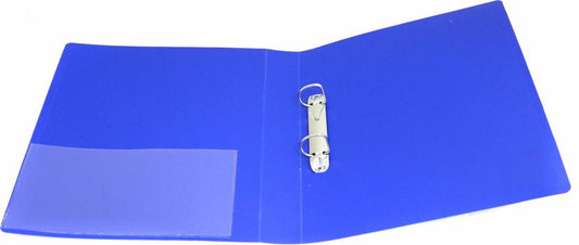 Папка на 2-х D-кольцах A4 пластик син., 0840/2DBLU