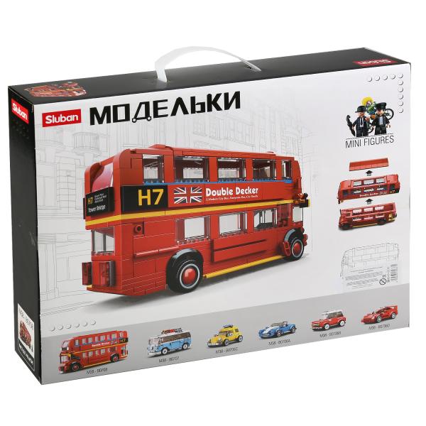 Конструктор пласт. автобус с фигурками, 382дет. в русс. кор. в кор.12шт