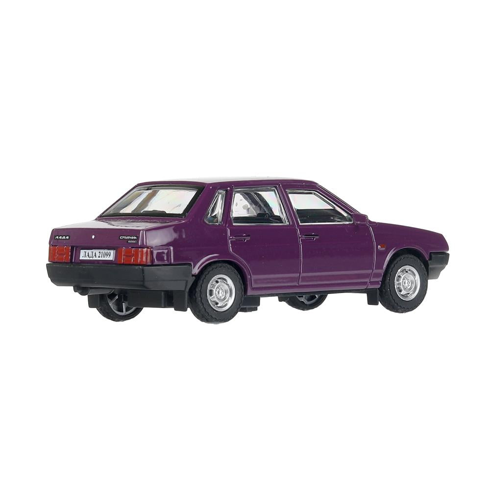 Машина металл LADA lada 21099 длина 10,5 см, инерц, фиолетовый, кор. Технопарк в кор.2*36шт