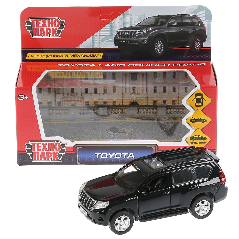 Машина металл "TOYOTA PRADO", длина 12см, открыв. двери, инерц, ЧЁРНЫЙ в кор. Технопарк в кор.2*36шт