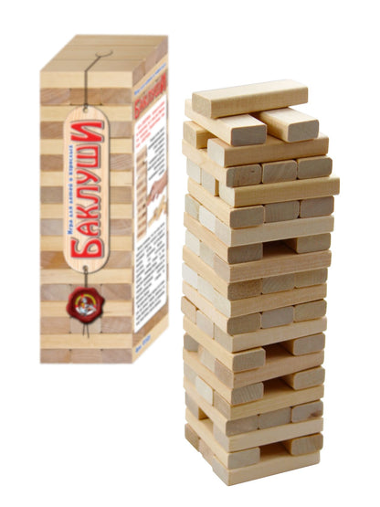 ИГРА ДЛЯ ДЕТЕЙ И ВЗРОСЛЫХ "БАКЛУШИ" (ПАДАЮЩАЯ БАШНЯ) в кор.15шт