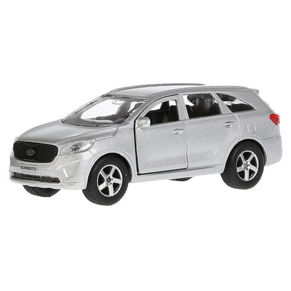 Machine en métal KIA Sorento Prime sébriste 12 cm, extérieur, bagage, iner. Parc technologique en cor.2*24шт