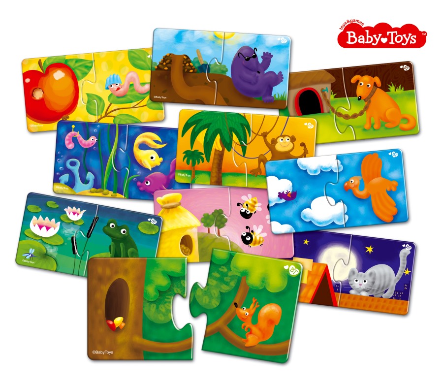 Пазлы парные "Кто где живет?" 20 эл Jouets pour bébé (макси)