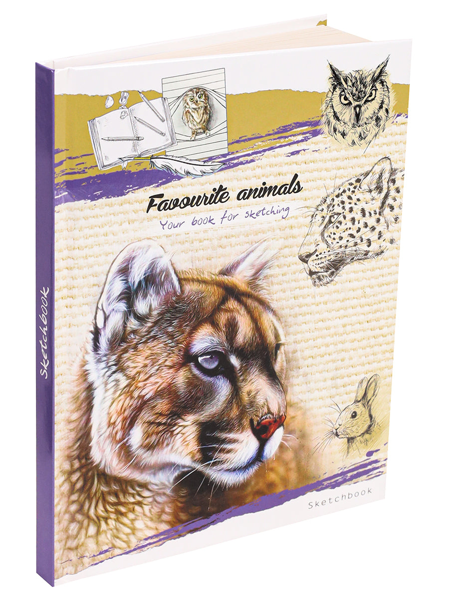 Скетчбук А5, 80л. ПУМА, книжн.,7Бц глянц.ламин.