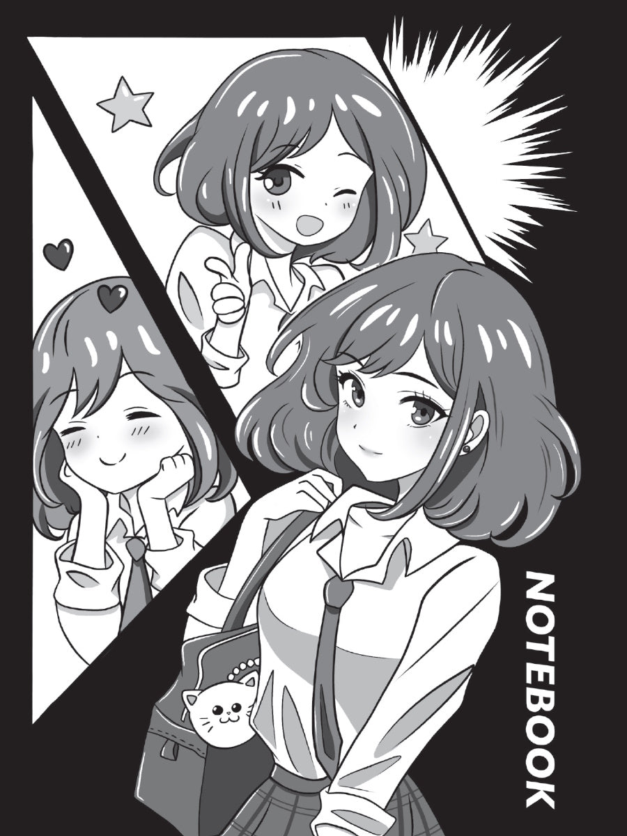 Mon Art. БЛОКНОТ в клетку Аниме Монохром. École