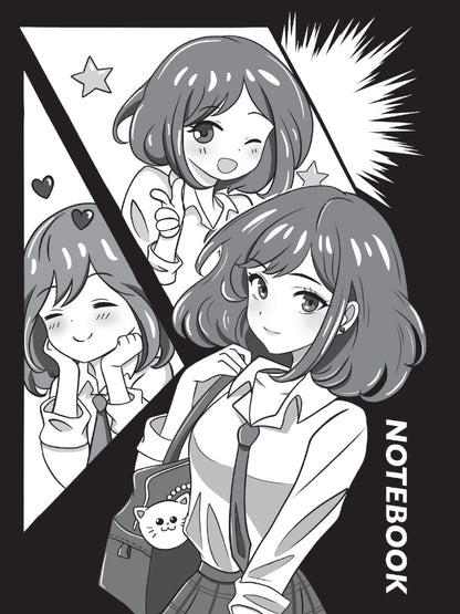 Mon Art. БЛОКНОТ в клетку Аниме Монохром. École