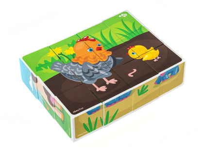 НАБОР ИЗ 12-И КУБИКОВ "МАМА И МАЛЫШ" (БЕЗ ОБКЛЕЙКИ) BABY TOYS в кор.20наб