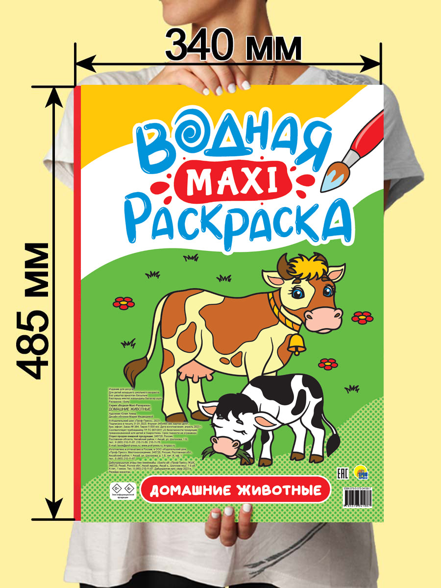 ВОДНАЯ МАКСИ-РАСКРАСКА. ДОМАШНИЕ ЖИВОТНЫЕ