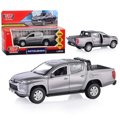 Technoparc. Modèle "Mitsubishi L200 Pickup", série de voiture 13 cm, métal double, bagage art.L200-12FIL-GY