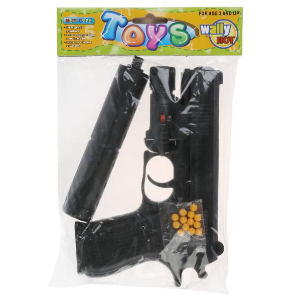 Пистолет (п) с глушителем, с фонариком, с пульками K2119 в пак. в кор.2*72шт