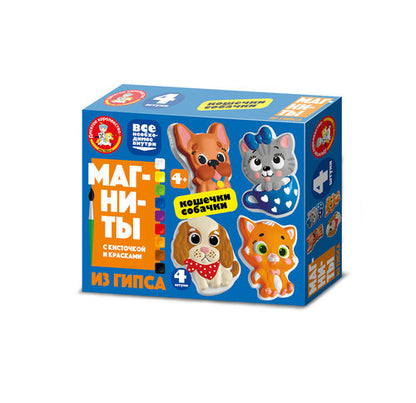 04487 Магниты из гипса под роспись "Кошечки, собач