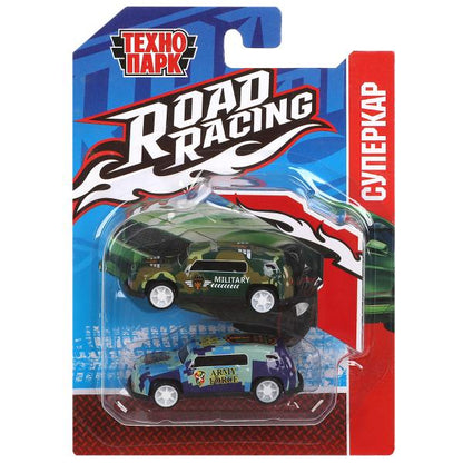 Machine en métal ROAD RACING de 7,5 cm, 2 pièces, en métal, dans un blister assorti, parc technologique en cor.2*240