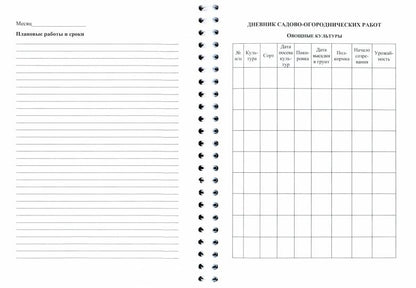 Ежедневник садовода, огородника, дачника на спирали (Формат А5, обложка картон 215, блок писчая 60) 96 стр.