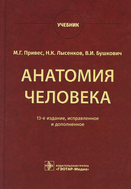Анатомия человека : учебник / М. Г. Привес, Н. K. Лысенков, В. И. Bouschkovitch. — 13-е изд., испр. je suis d'accord. — Москва : ГЭОТАР-Медиа, 2023. — 896 с. : IL.