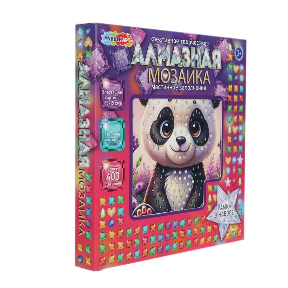Алмазная мозаика 15*15, в коробке, Пандочка МУЛЬТИ АРТ в кор.48шт