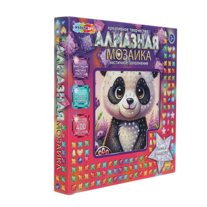 Алмазная мозаика 15*15, в коробке, Пандочка МУЛЬТИ АРТ в кор.48шт