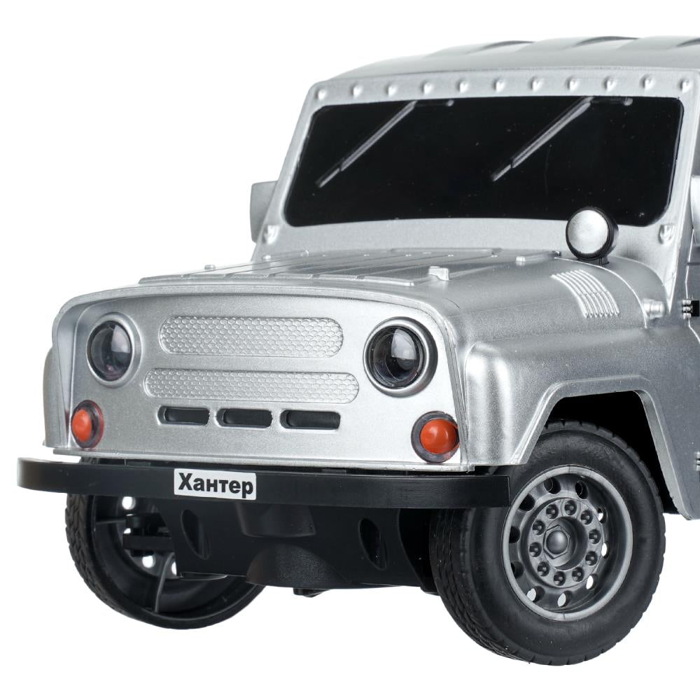 Машина р/у UAZ ХАНТЕР 24 см, свет, серебристый, кор. Технопарк в кор.24шт