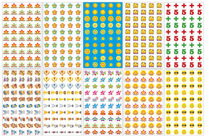 *КНМ-9097 Комплект наклеек для поощрения.10 видов.В индивидуальной упаковке с евро-подвесом