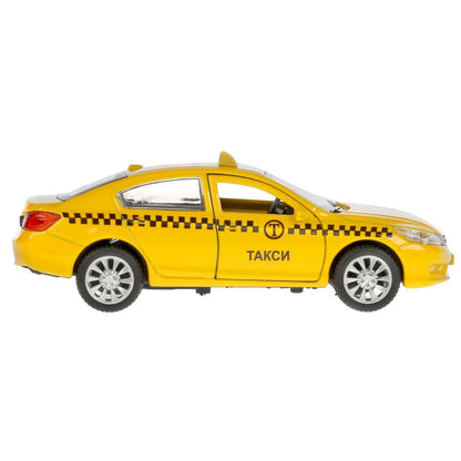 Машина металл "HONDA ACCORD ТАКСИ", длина 12см, открыв. двери, инерц. в кор. Технопарк в кор.2*36шт