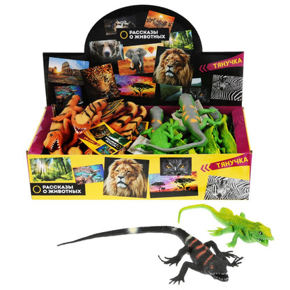 Игрушка пластизоль тянучка игрушка пластизоль тянучка играем вместе ящерица 18 см 6асс., 48шт/диспле