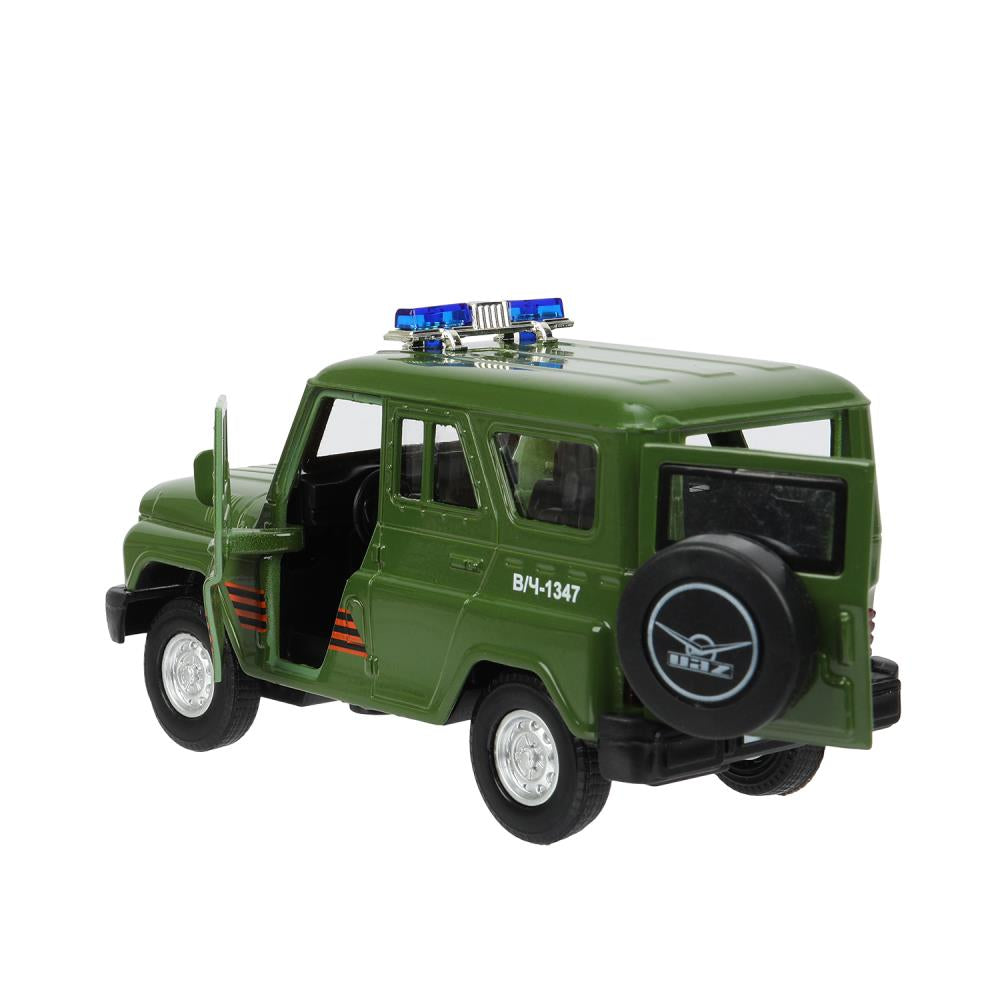 Машина металл свет-звук UAZ HUNTER АРМИЯ РОССИИ 12 см, двер, багаж, ин, кор. Технопарк в кор.2*36шт