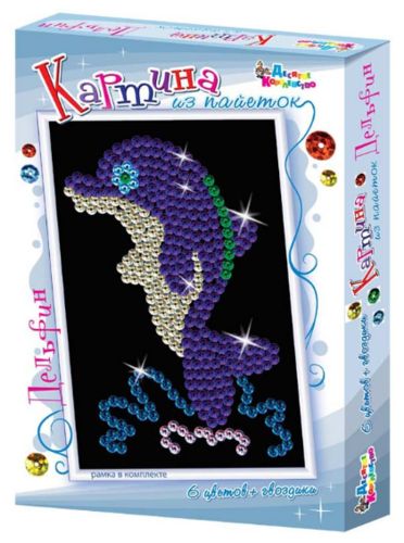 01531 Картина из пайеток. Дельфин