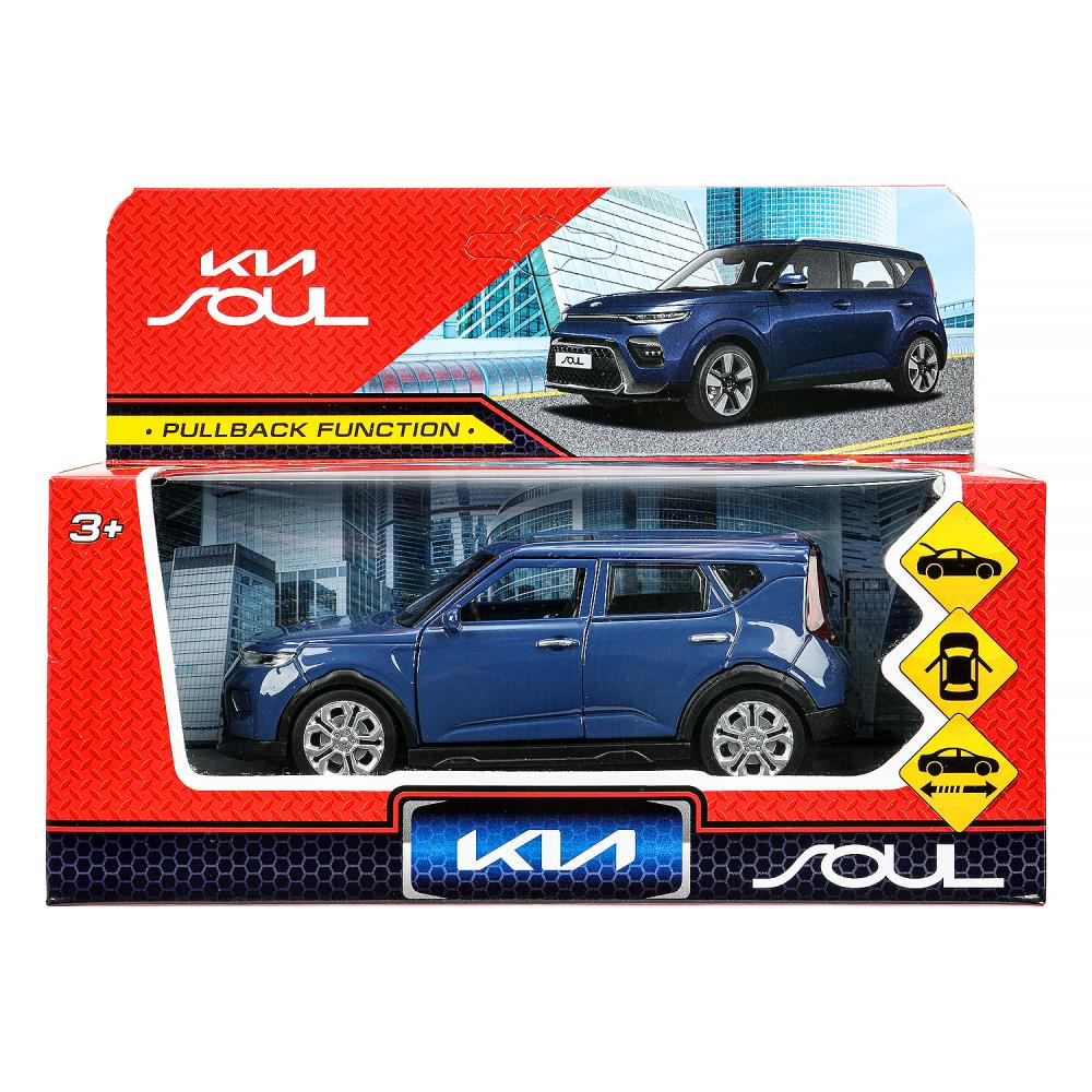 Машина металл KIA soul длина 12 см, двери, багаж., инерц, темно-синий, кор. Технопарк в кор.2*36шт