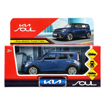 Машина металл KIA soul длина 12 см, двери, багаж., инерц, темно-синий, кор. Технопарк в кор.2*36шт