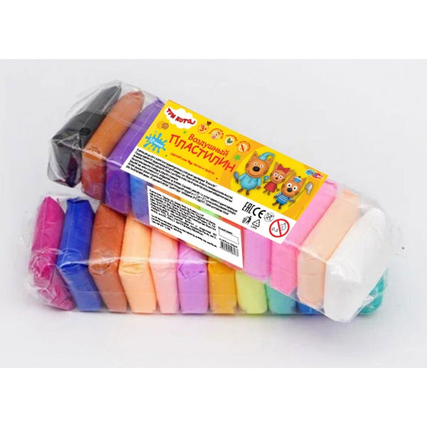 Легкий пластилин ТРИ КОТА 12 цв. 10 гр MultiArt в кор.115наб