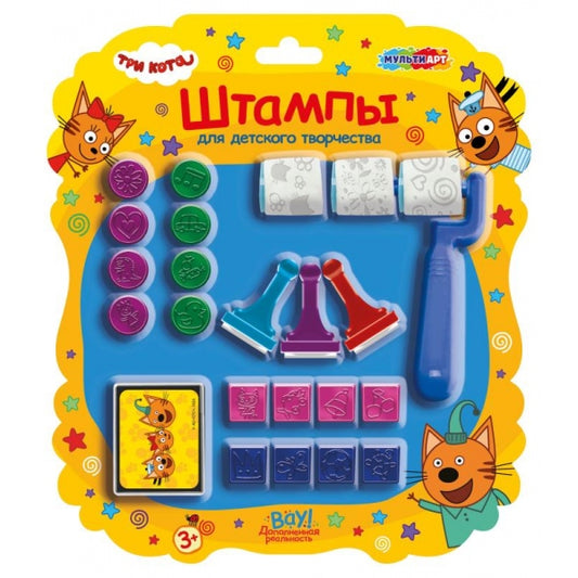Набор штампиков Три Кота на блистере MultiArt в кор.9*54шт
