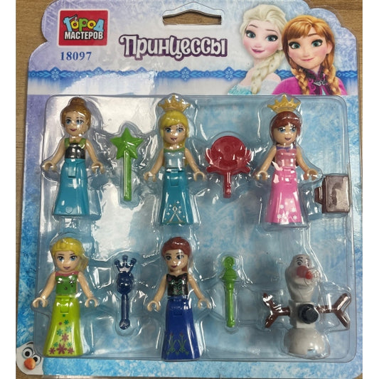 Город мастеров. Конструктор арт.18097-ZH figurines "Принцессы" 6 шт. sur le blister.