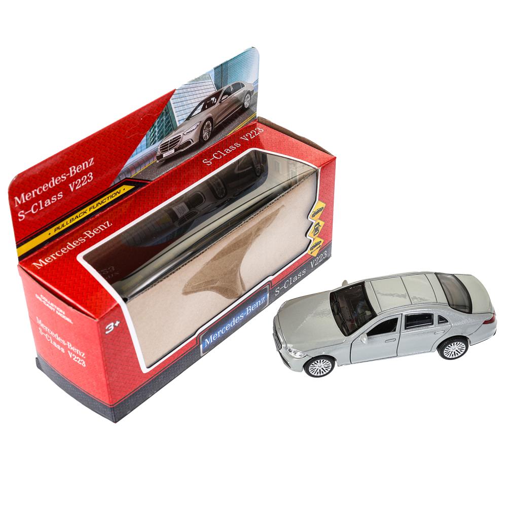Машина металл MERCEDES-BENZ classe s v223 12см,дв,багаж,инер,серебристый,кор. Parc technologique dans le cor.2*36шт