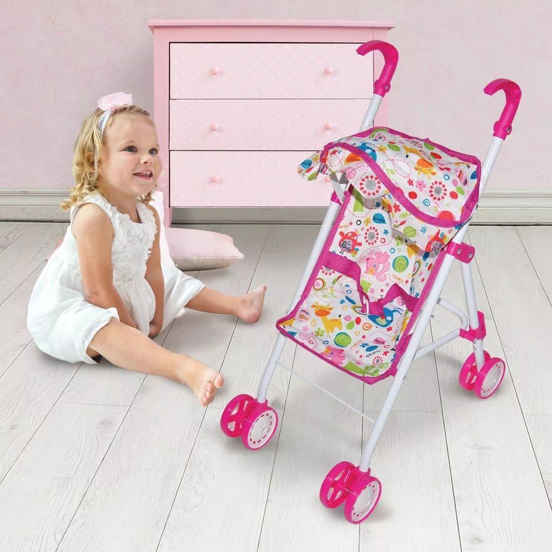 Mary Poppins. Коляска арт.67324 складная "Фантазия" малин., 36*25*53 cm.