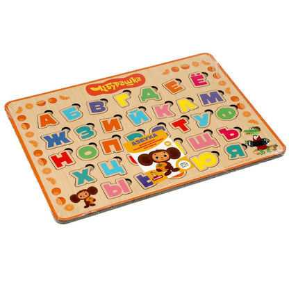 Игрушка деревянная рамка-вкладыш без ручек СОЮЗМУЛЬТФИЛЬМ 28*19,5 см,термопак Буратино в кор.20шт