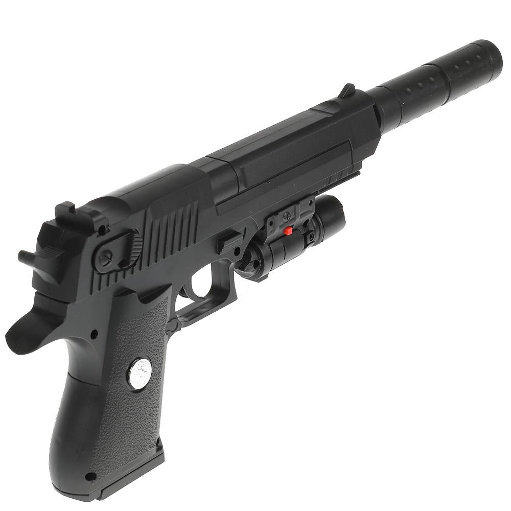 Pistolet avec laser. прицелом, с глушителем в пак. dans le cor.2*54шт