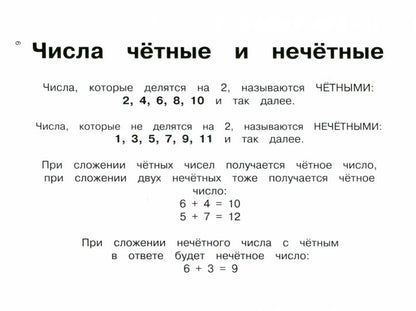 Правила по математике в таблицах