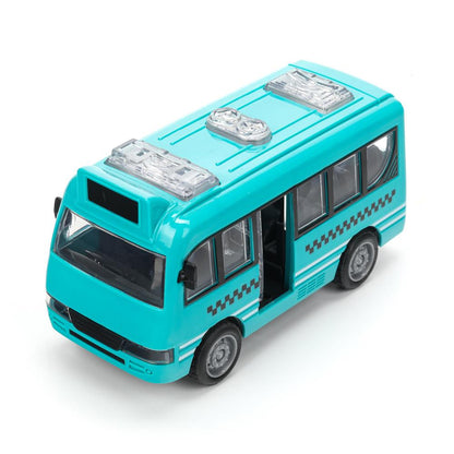 Машина пластик АВТОБУС 12 см, инерция, дверь Технопарк в кор.2*120шт