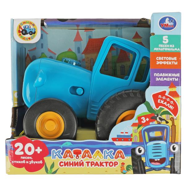 Музыкальная каталка СИНИЙ ТРАКТОР 20 песен,стихов и звуков.свет.kor.bat. Умка в кор.72шт